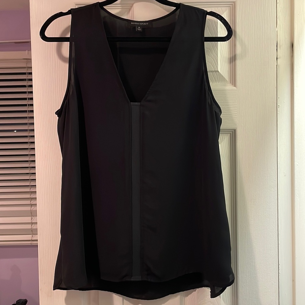 Banana Republic Tank with Faux Leather Detail